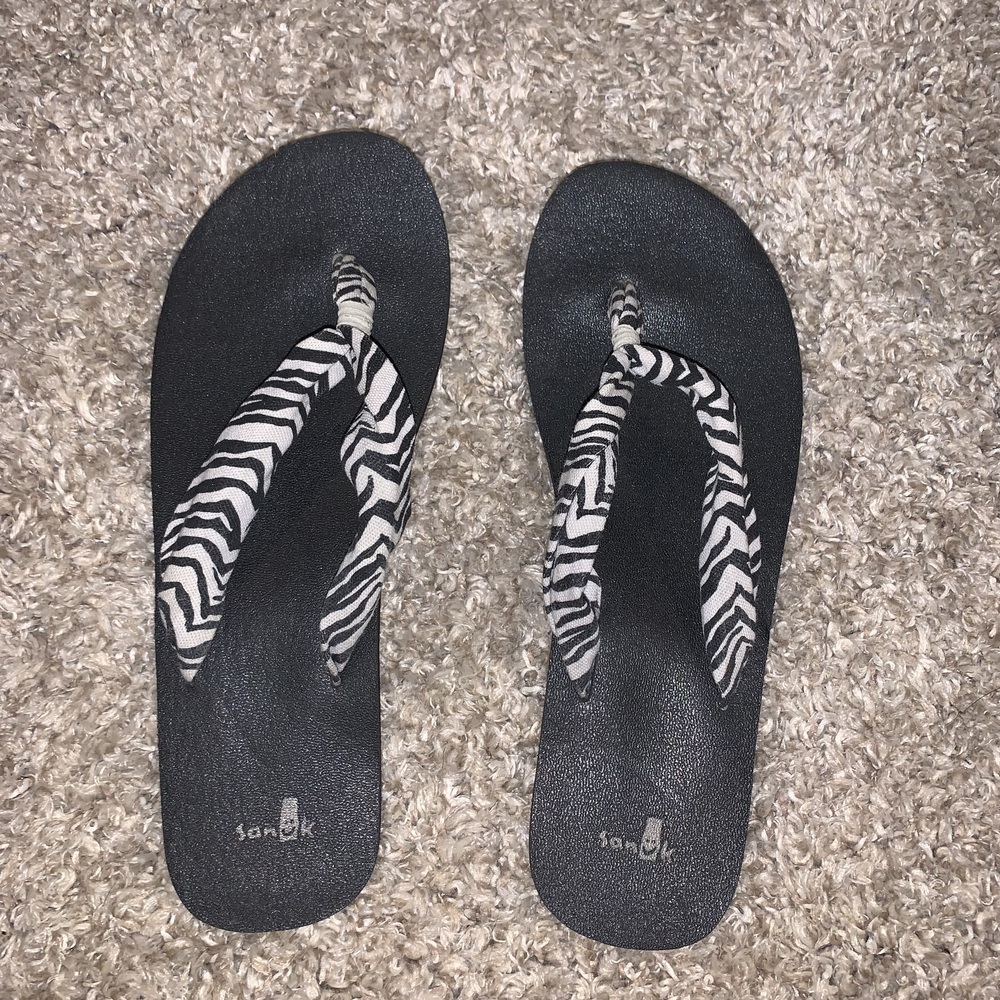 Sanuk Zebra Print Strap Women's Sandals Size 9